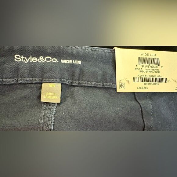 NWT Style & Co Wide-Leg Navy Pants - Picture 4 of 4